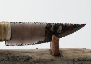 Tri color Obsidian Knife with Deer Antler Handle