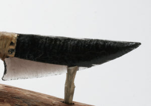 Black & Transparent Obsidian Knife with Cholla Cactus handle