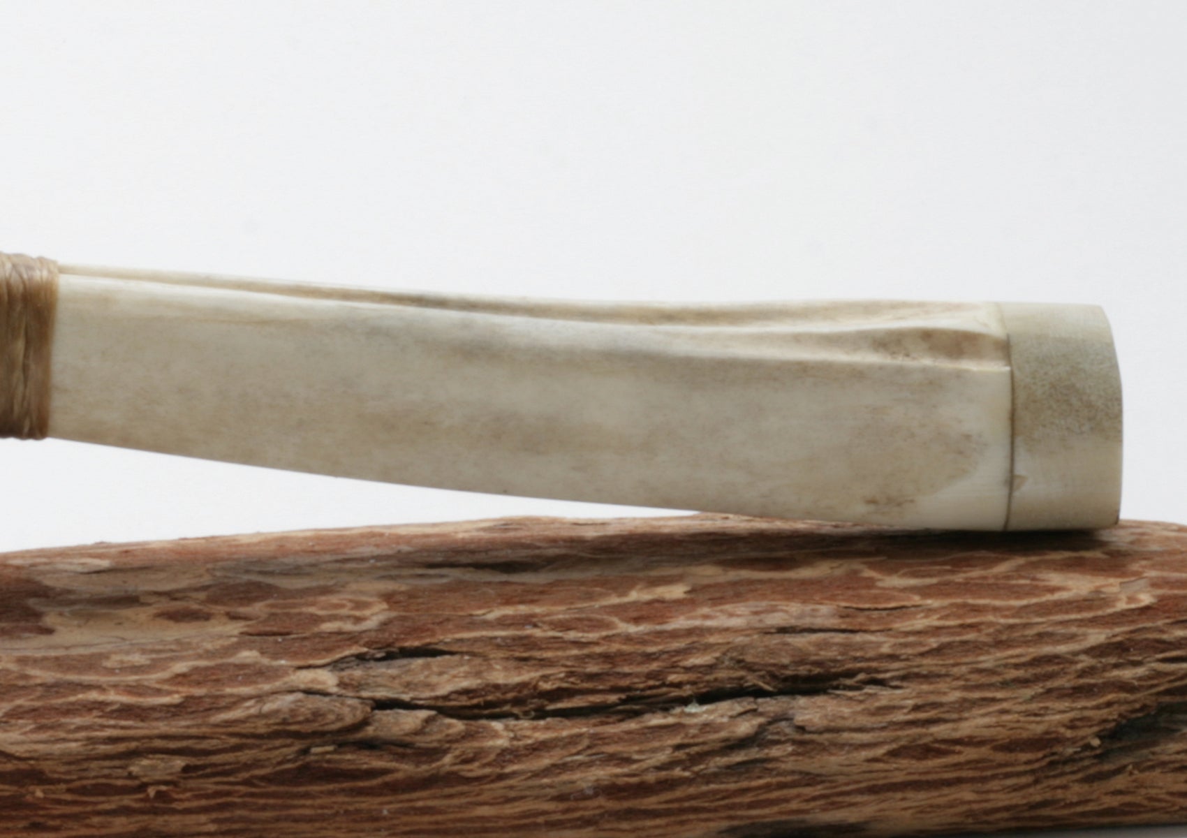 Translucent Rainbow Obsidian Stone Knife with deer bone