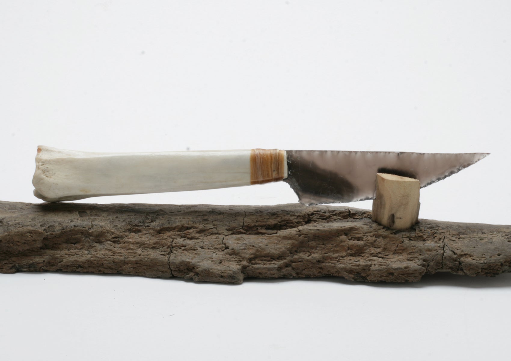 Rainbow Obsidian Knide with Deer Bone Handle