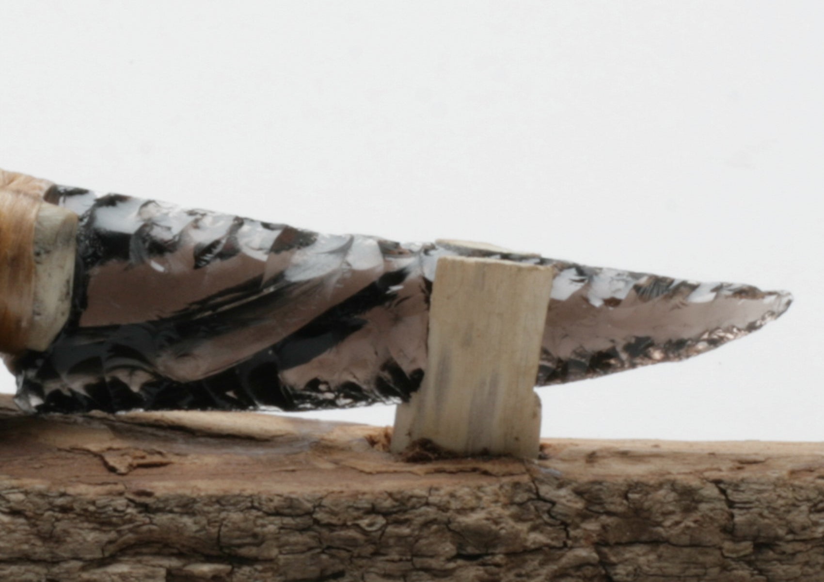 Translucent Obsidian Knife with Deer Antler Handle