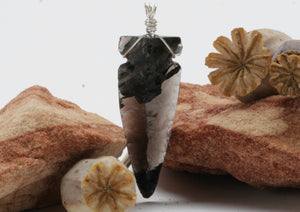 Black & Translucent Obsidian Necklace Pendant