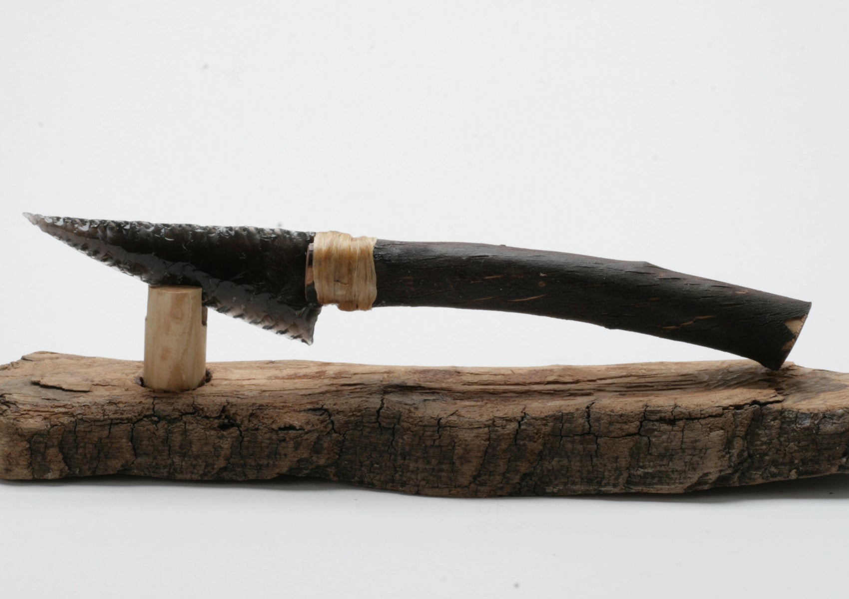 Translucent Obsidian Knife with Arbutus Handle