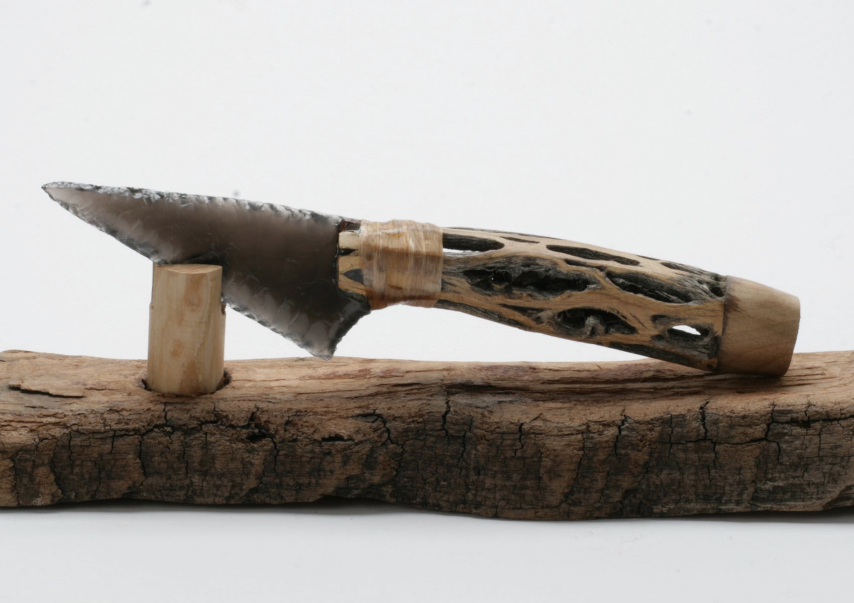 Rainbow Obsidian Stone Knife with Cactus Handle