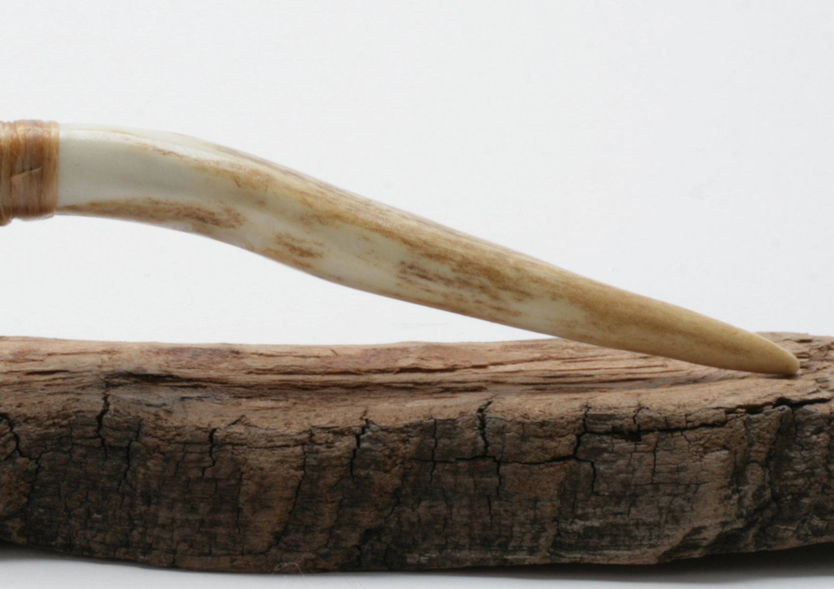 Black Obsidian Knife with Deer Antler Handle