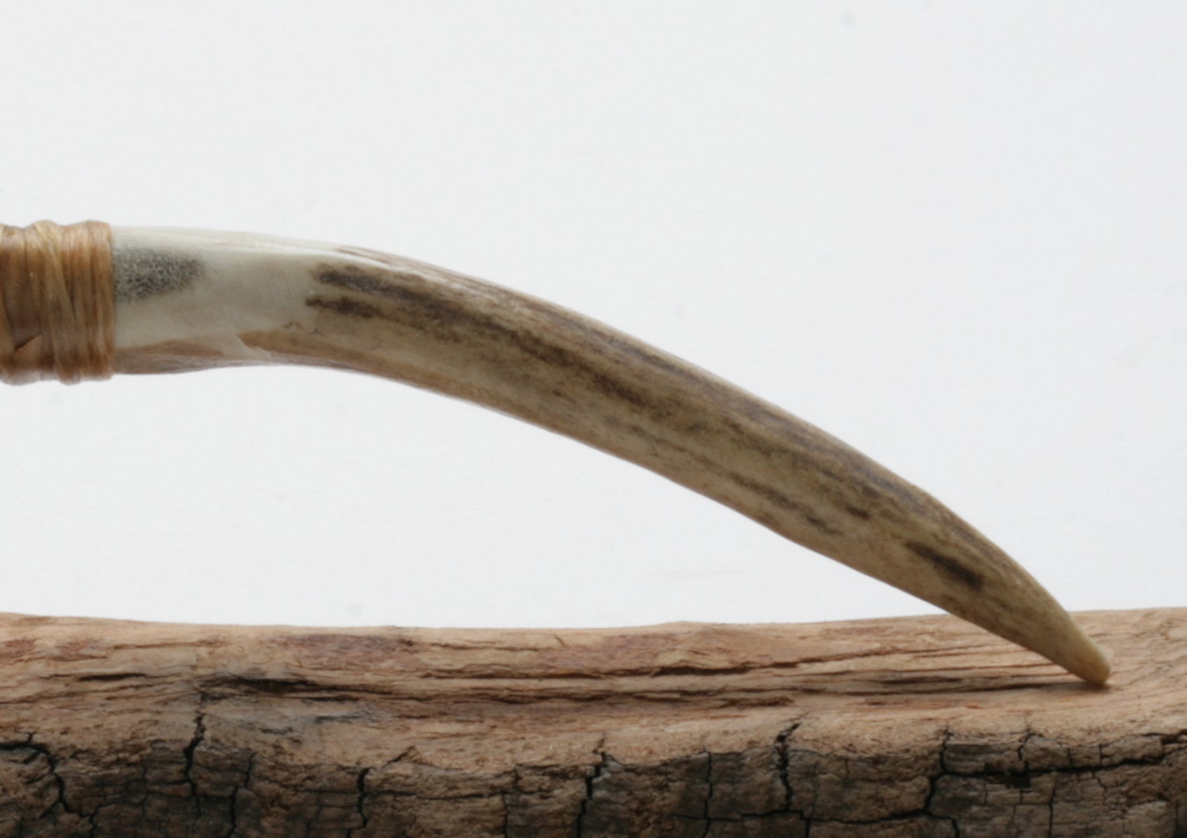 Fire Obsidian Knife with Deer Antler Handle