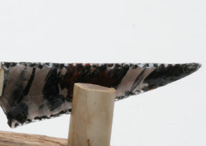 Tri Color Translucent Obsidian Stone Knife with Moose Antler