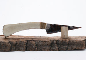 Tigert Obsidian Knife with Moose Deer Antler